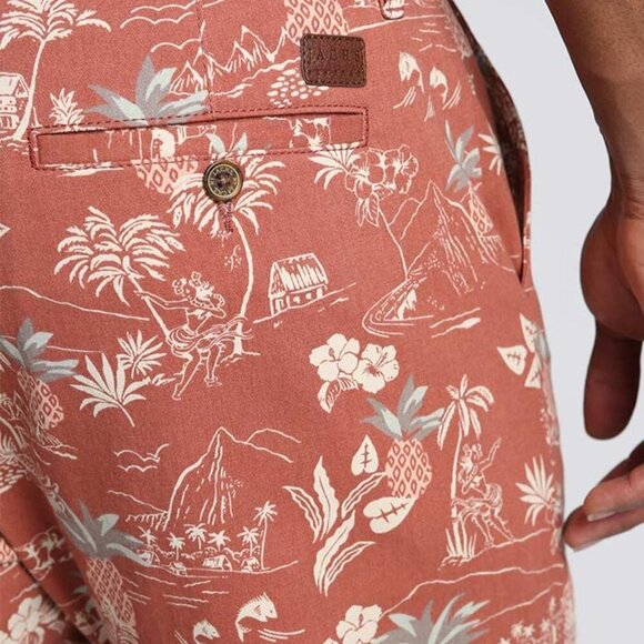 🆑Jach's Printed Stretch Chino Short Tropical Pink Print Size 33 - Picture 2 of 9